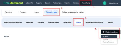 Timestatement Abacus Schnittstelle Debitorenbuchhaltung