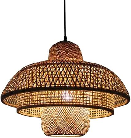 Rattan Ceiling Light Shade Hand Woven Pendant Lamp Made Of Bamboo