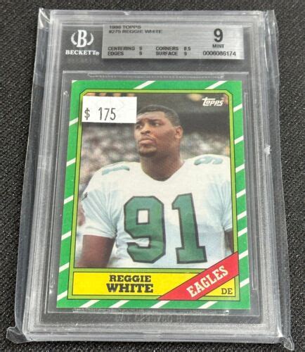 1986 Topps Bgs 9 Reggie White Rookie Rc Nfl Eagles Ebay