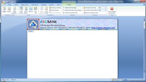Microsoft word tutorial |How to Quickly Design Your Own Letterhead ...