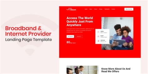 Broadband And Internet Provider Landing Page by Ngetemplates | Codester