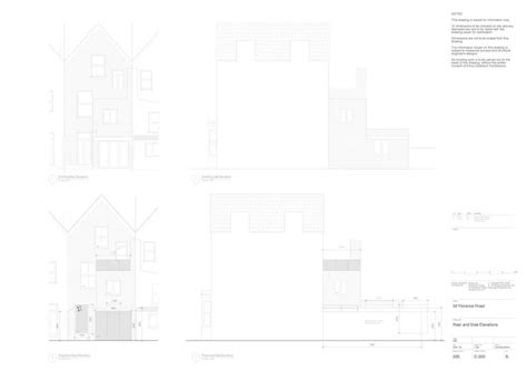 Three Drawings Showing Different Sections Of A House