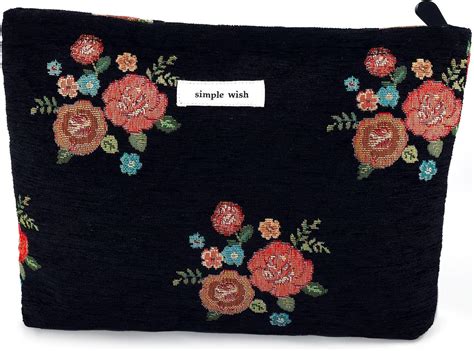 Urskytous Flower Makeup Bag Travel Floral Cosmetic Bag