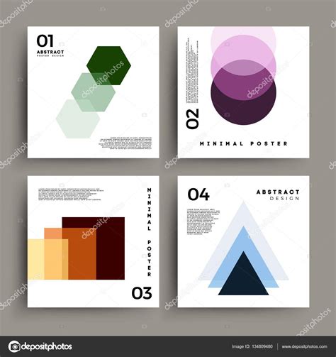 Carteles Abstractos Minimalistas Con Formas Geométricas Simples