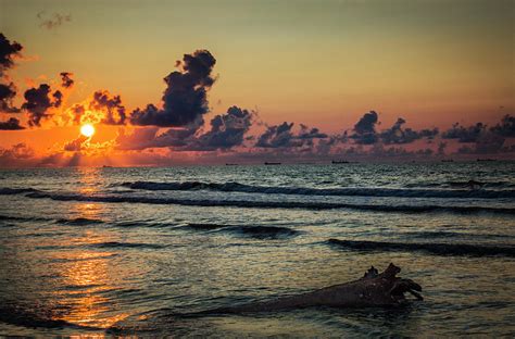 Galveston Beach Sunrise Photograph By Mike Harlan Fine Art America