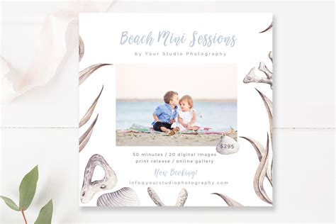 5x5 Beach Minis Template Psd Social Media Templates ~ Creative Market