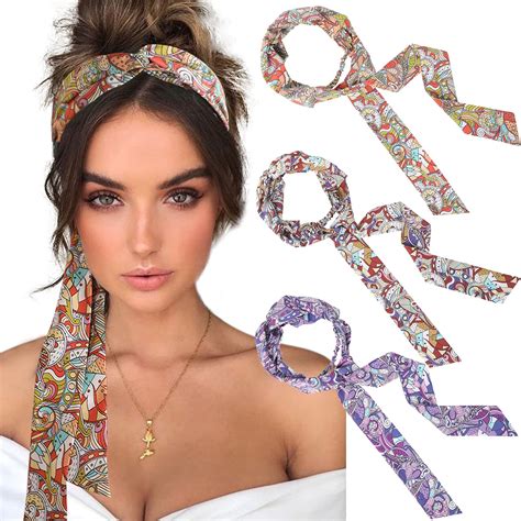 Barsdar Women Long Head Wraps Bands Twist Knotted Headbands For Women