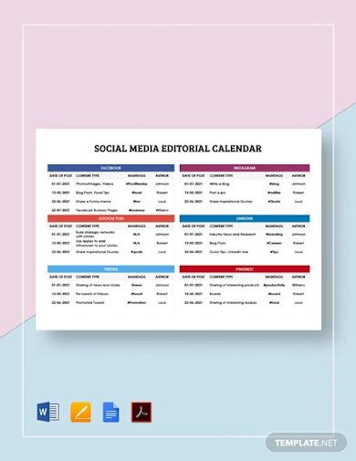 Social Media Calendar 17 Examples Format How To Prepare Pdf