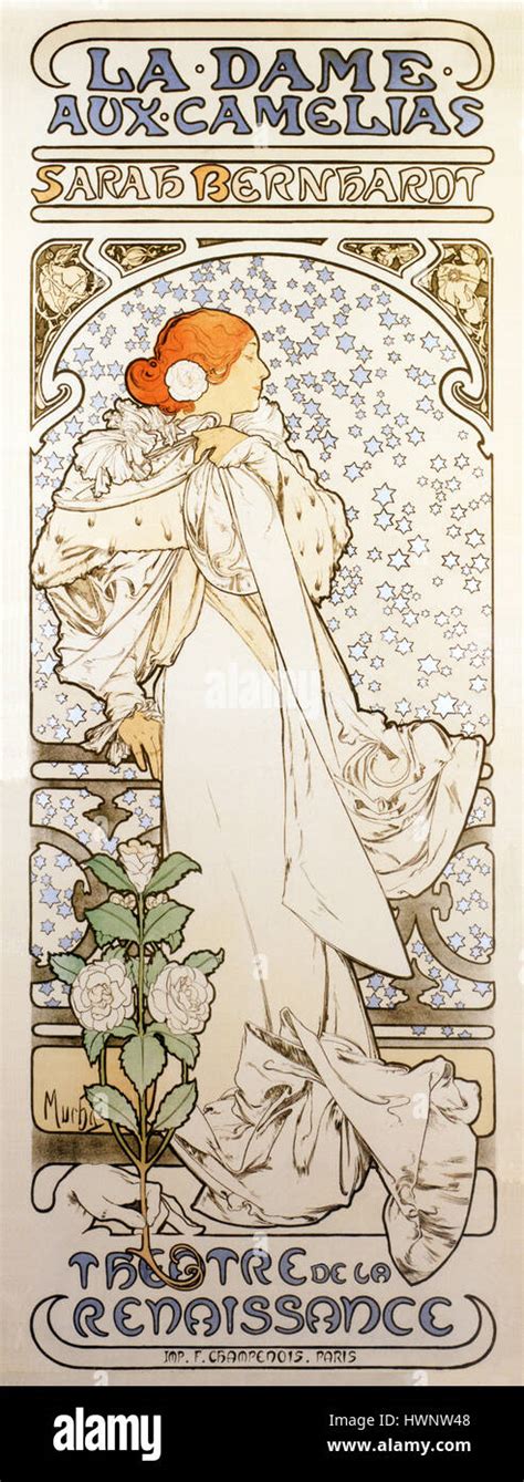 La Dame Aux Cam Lias Sarah Bernhardt Affiche Art Nouveau Par