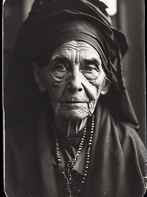 Premium Free Ai Images Wet Plate Photograph Of Old Witch