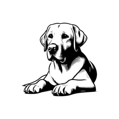 Vector de silueta de perro labrador retriever diseñado en aislamiento