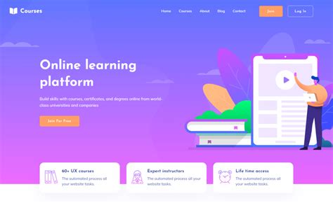 Courses Free Bootstrap Html Education Website Template