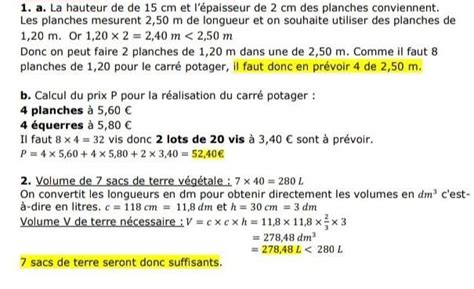 Exercice 2 5 5 points On souhaite construire un carré potager en