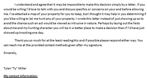 Hunting Permission Letter Examples