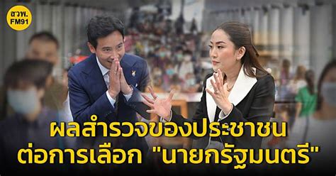 “นิด้าโพล” เผยผลสำรวจของประชาชน ต่อการเลือก นายกรัฐมนตรี สวพ Fm91