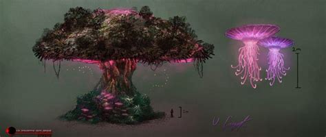 An Image Of A Tree With Pink Lights On It S Branches And Two Jellyfishs