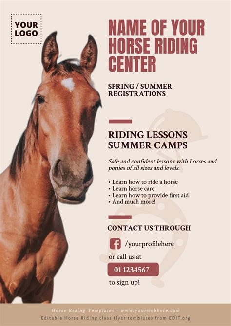 Editable Horse Riding Flyer Templates