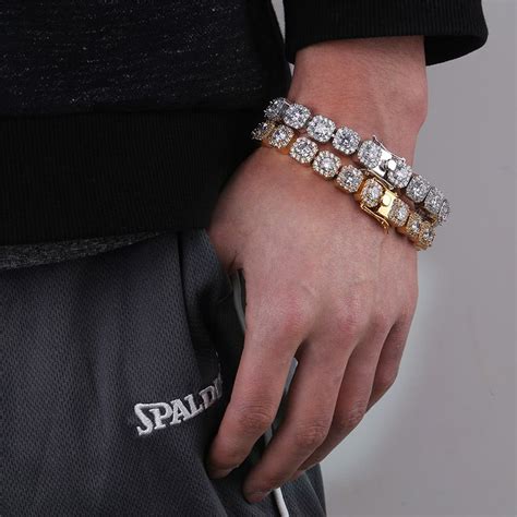 2021 Luxury Designer Hip Hop Jewelry Mens Bracelets Diamond Tennis