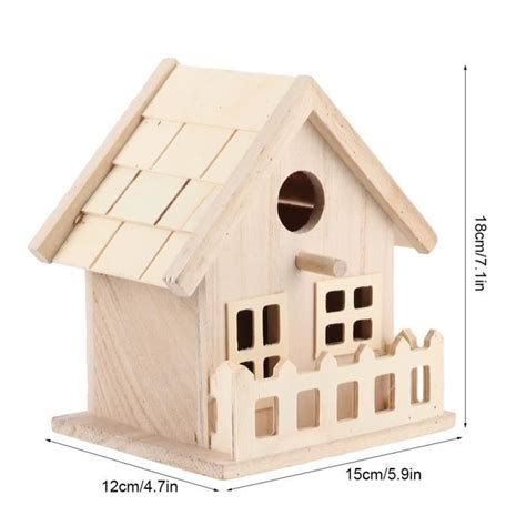 Pwshymi Bird House Maison D Oiseau En Bois Nids Oiseaux Suspendus En