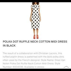 Dries Van Noten Dresses Dries Van Noten Polka Dot Neck Ruffle