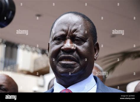 Azimio La Umoja Presidential Candidate Raila Odinga Speaks To The Media