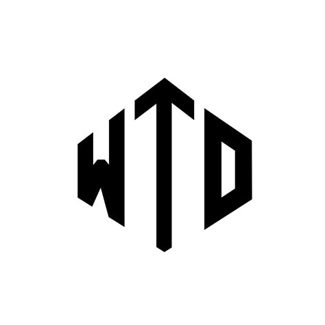 WTO letter logo design with polygon shape. WTO polygon and cube shape ...