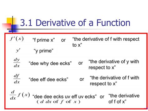 PPT 3 1 Derivative Of A Function PowerPoint Presentation Free