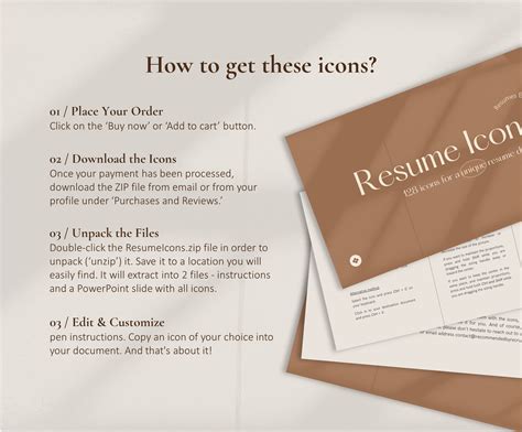 Resume Icons, Instant Download Recolorable Icon Set for a Modern Resume ...