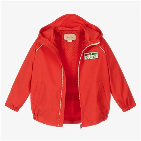 Gucci Boys Red Web Windbreaker Jacket Childrensalon