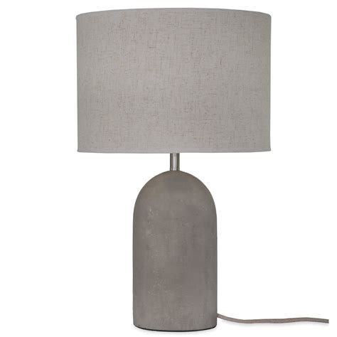 Grey Concrete Table Lamp With Shade Interior Flair