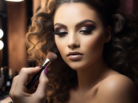 Premium Photo Makeup Artist Applying Professional Make Up To