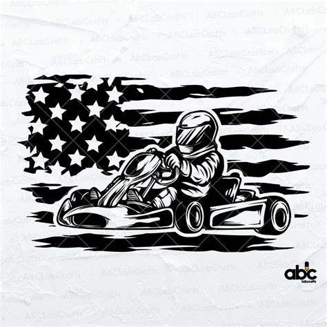 Us Go Kart Riding Svg File Go Kart Clipart Go Kart Cut Etsy