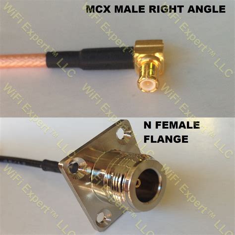 Rg Mcx Male Angle To N Flange Female Coaxial Rf Pigtail Cable Rf