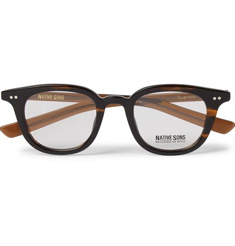 Native Sons Octagon Frame Tortoiseshell Acetate And Gold Tone