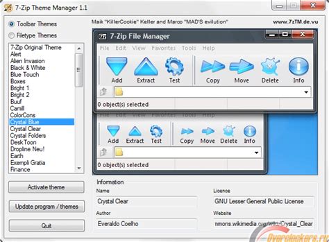 7 Zip Theme Manager 11 менеджер тем для известного архиватора