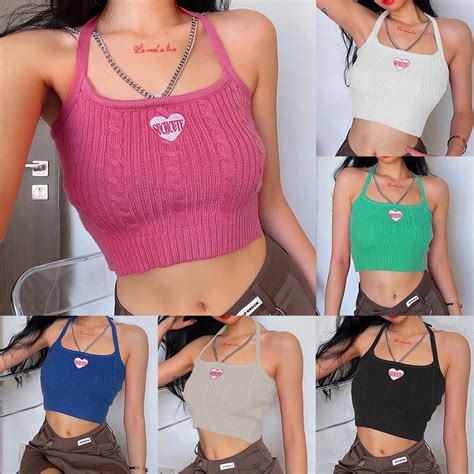 B 065 พร้อมส่ง‼️ Chain Tank Top เสื้อสายเดี่ยวไหมพรม Shopee Thailand