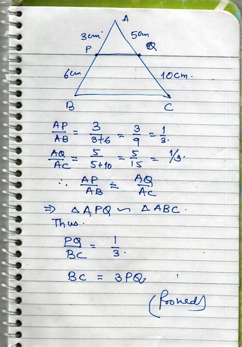 P And Q Are Sides On Points Ab And Ac Respectively Of Triangle Abc If