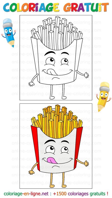 Coloriage Cornet De Frites Coloriage Imprimer Ou Faire En Ligne