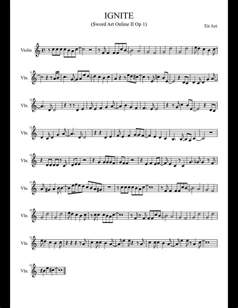 Ignite Sword Art Online 2 Op 1 Sheet Music Download Free In Pdf Or Midi