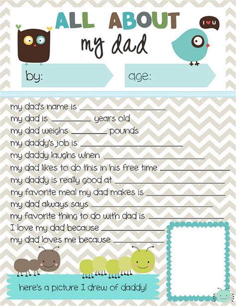 All About Dad Printable