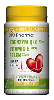 BIO Pharma Koenzym Q10 30mg Vit E20mg Selen 25μg cps 60 60 100