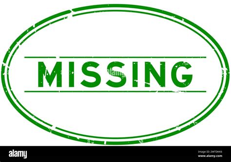 Grunge Green Missing Word Oval Rubber Seal Stamp On White Background