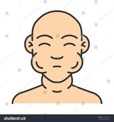 Face Swelling Color Icon Peanut Allergy Stock Vector (Royalty Free