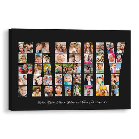 Family Word Collage Canvas in Black | Canvas Print | FOREVER.com