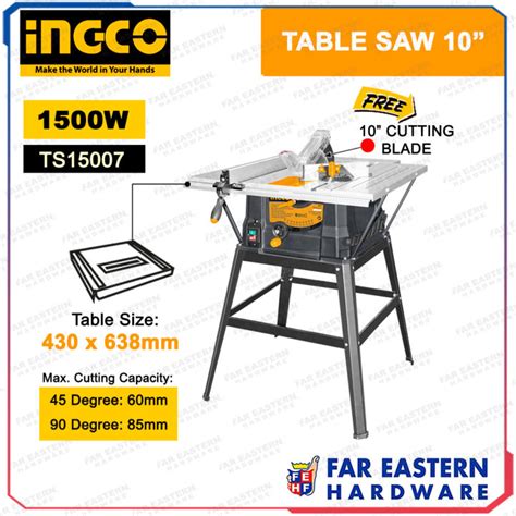 INGCO Table Saw 10 1500W TS15007 W Cutting Blade INPTCD Lazada PH