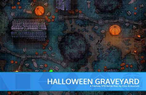 Halloween Graveyard D D Map For Roll And Tabletop Dice Grimorium