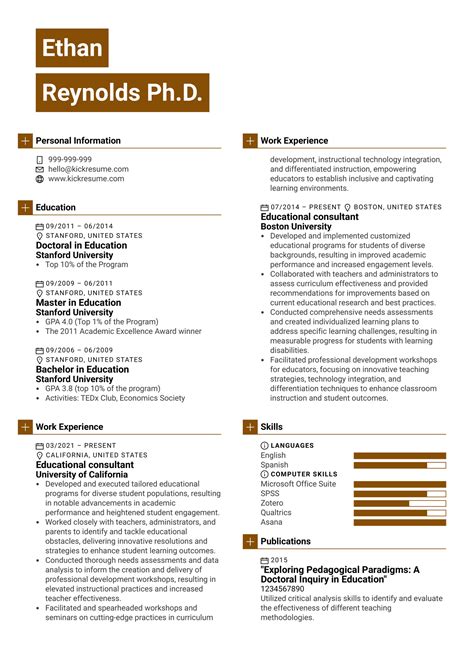 Educational Consultant Resume Sample Kickresume