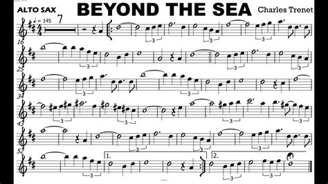 Beyond The Sea I Alto Sax Sheet Music La Mer Youtube