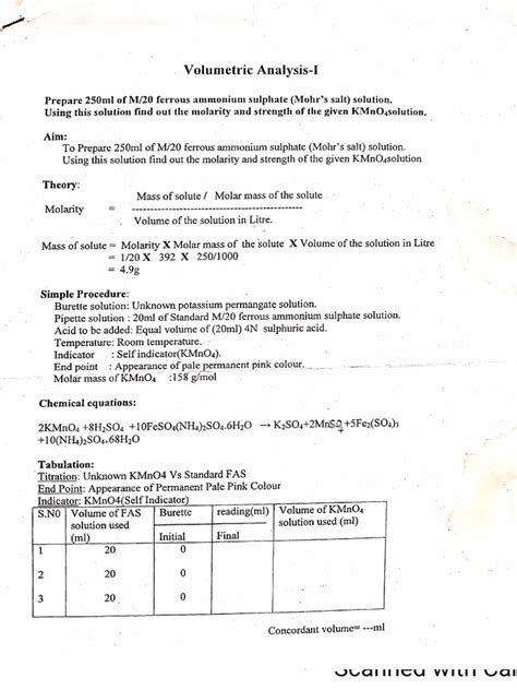 Volumetric Analysis | PDF