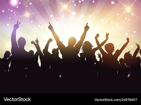 Silhouette a party crowd Royalty Free Vector Image